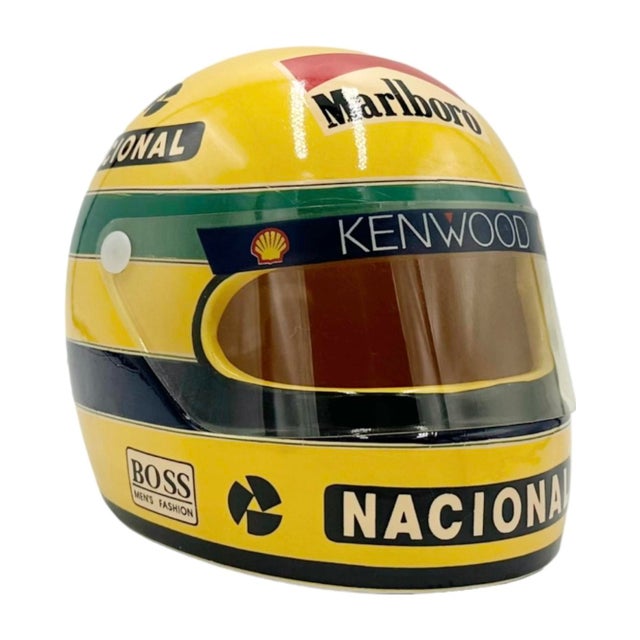 Vintage McLaren Ayrton Senna Helmet Ashtray Ceramic Car Racing Formula 1 F1 For Sale - Image 11 of 12