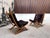 Brutalist Model Focus Leather Lounge Chairs with Plywood Frames from Bramin Møbler, Denmark, 1970s, Set of 2 For Sale - Image 4 of 18