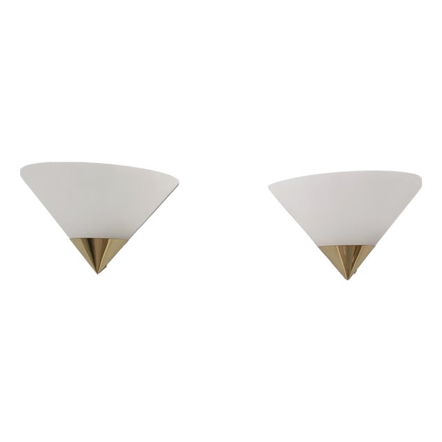 Large Model 3671 Wall Lights by Glashütte Limburg, 1970s, Set of 2 For Sale
