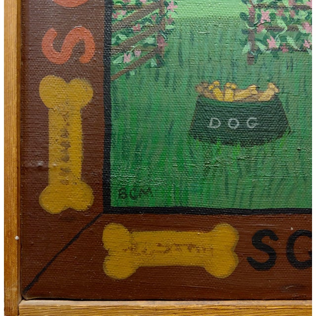 1980s Barbara Chipman Moment -Caesar the Jack Russel Dog -Naive Oil Painting For Sale - Image 5 of 8
