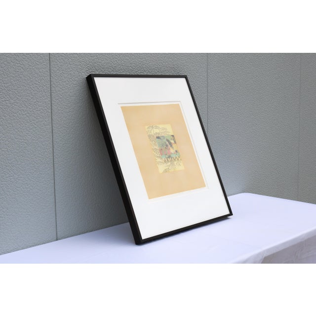 Yellow Jennifer Bain Abstract Monotype Artwork One-of-a-Kind, Signed and Framed, 2006 For Sale - Image 8 of 17