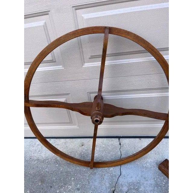 Antique Oak Revolving Clothing Rack For Sale - Image 4 of 7