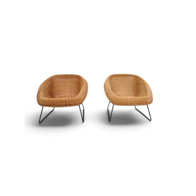 French Wicker Armchairs, 1960s, Set of 2 For Sale - Image 4 of 9