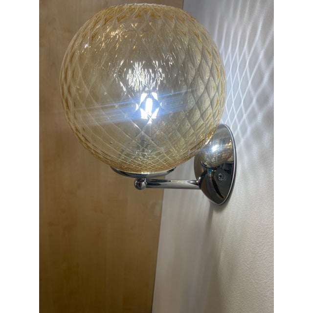 2020s Contemporary "Ballotton" Amber Murano Glass Wall Sconce For Sale - Image 5 of 13