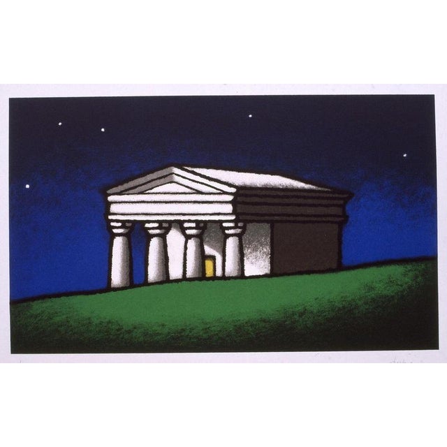 Contemporary Tino Stefanoni, Tempio, 1989, Color Screenprint For Sale - Image 3 of 3