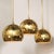 Set of 3 Mid-Century Rounded Brass Pendant Chandeliers W/ Circular Cutout Detail For Sale - Image 12 of 12