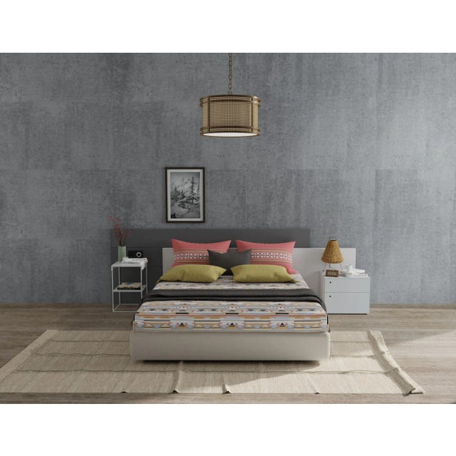 Tailor Single-Light Cane and Brass Drum Pendant Chandelier For Sale In Atlanta - Image 6 of 8