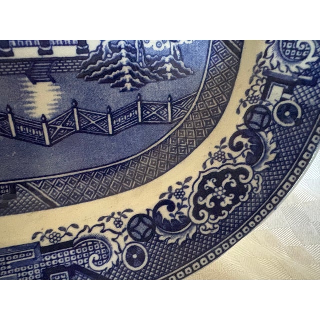 19th Century English Staffordshire Blue and White Transferware Platter For Sale - Image 11 of 17