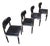Dining Chairs in Chrome, Wood and Vinyl, Set of 4 For Sale