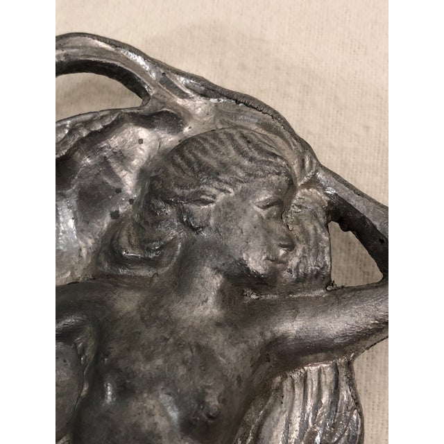 Antique Art Nouveau Metal Female Nude Mermaid Trinket Tray Dish Early 1900's For Sale In Philadelphia - Image 6 of 7