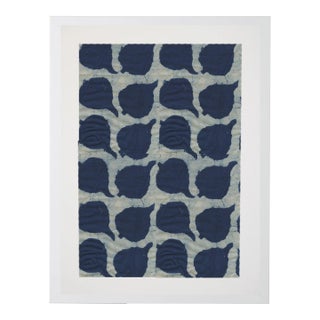 Indigo Fabrics II Print in White Shadowbox - 19" x 25" For Sale