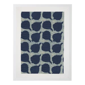 Indigo Fabrics II Print in White Shadowbox - 19" x 25"