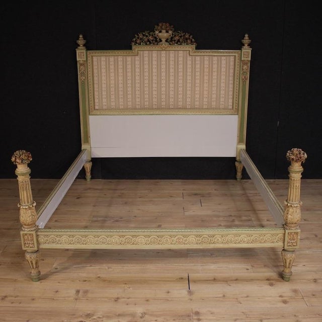 Italian Louis XVI Style Lacquered Double Bed, 1950 For Sale - Image 11 of 13