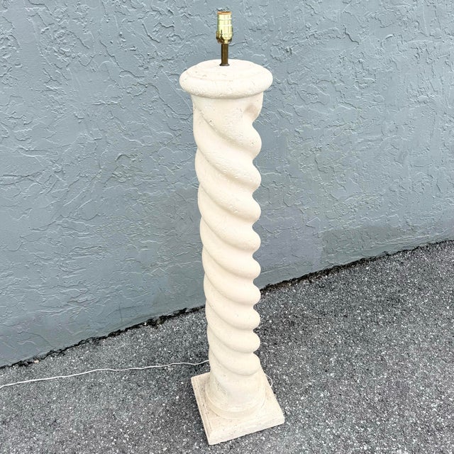 Postmodern Postmodern Michael Taylor Style Ceramic Swirl Floor Lamp For Sale - Image 3 of 8