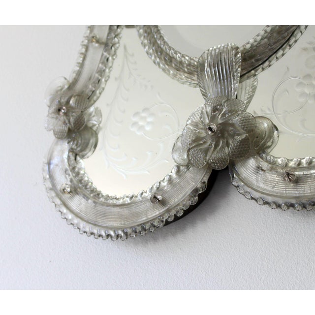 Venetian Murano Glass Mirror, Italy, 1950s For Sale - Image 9 of 11