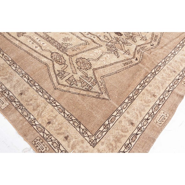 Persian Antique Beige and Brown Geometric Motif Persian Bakhtiari Rug For Sale - Image 3 of 8