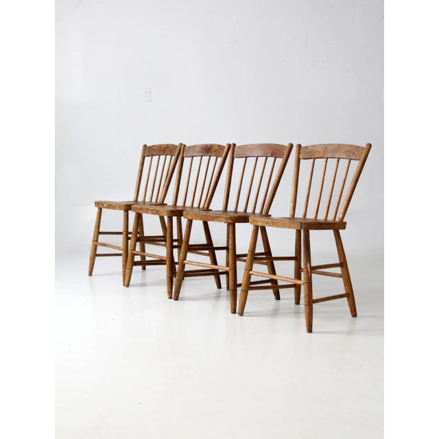 Antique Stencil Back Dining Chairs Set of 4 For Sale - Image 4 of 12
