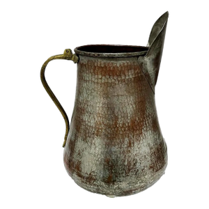 Very Large Antique Copper Water Pitcher - Hand Hammered
