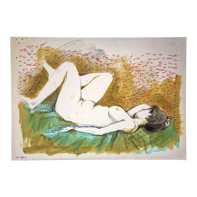 Leo Guida, Female Figure, Original Drawing, 1970s For Sale