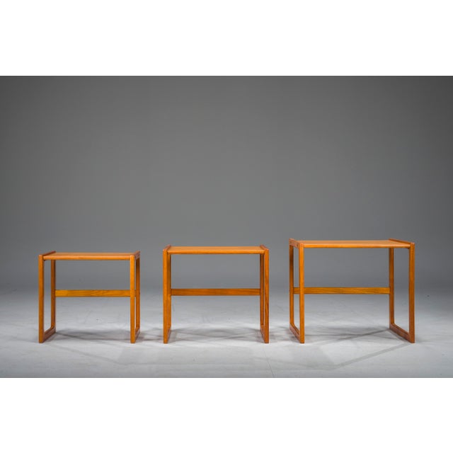 Mid-Century Modern Scandinavian Nesting Teak Tables, 1960s, Set of 3 For Sale - Image 12 of 15
