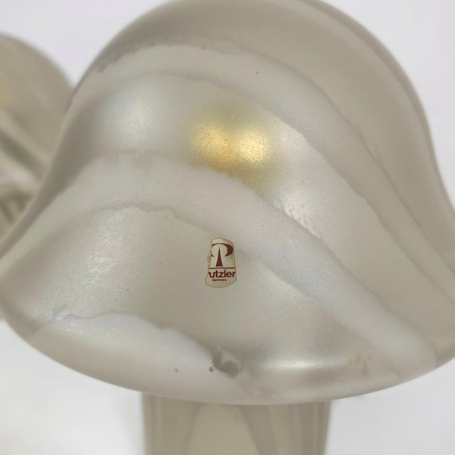 1970s Vintage Mushroom Table Lamps in Opaline Glass by Peill & Putzler, 1970s, Set of 2 For Sale - Image 5 of 7