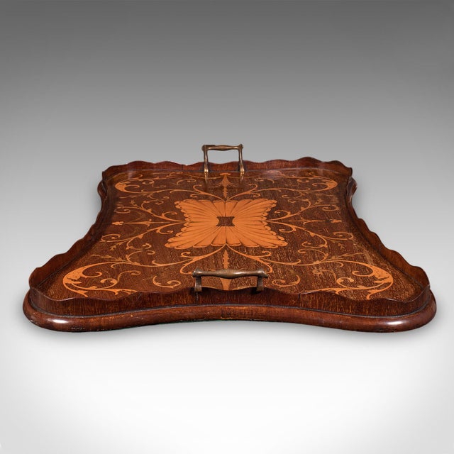 Late 19th Century Antique Butler's Serving Tray, English, Afternoon Tea Platter, Inlay, Victorian For Sale - Image 5 of 10