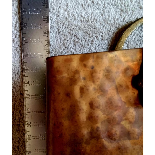 Vintage Copper and Brass Bag Style Magazine Holder For Sale - Image 4 of 5
