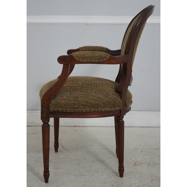 French Pair of Century Louis XVI Arm Chairs For Sale - Image 3 of 18