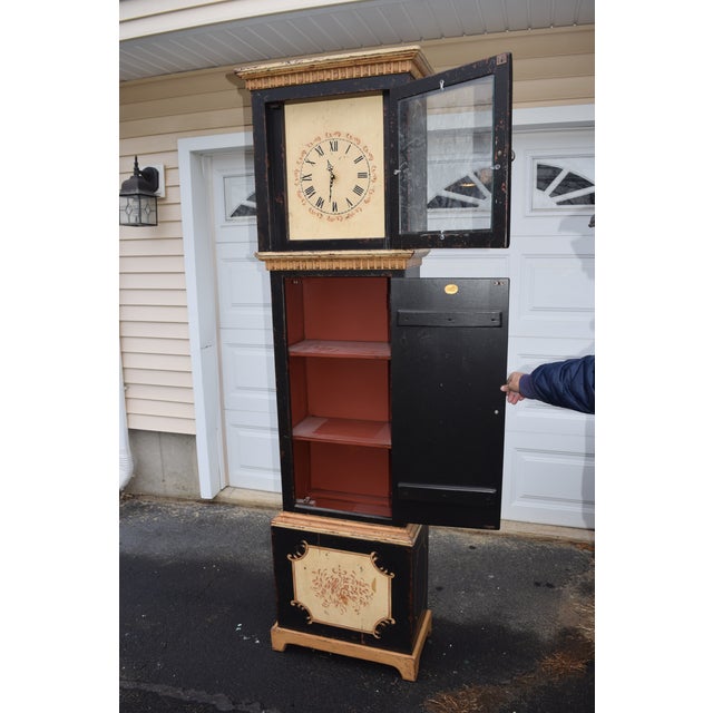 Vintage Eddy West Furniture Wooden Grandfather Clock French Countryside