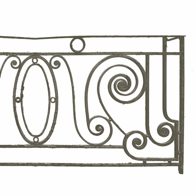 Antique Wrought Iron Balcony Railing - Beaux Arts Style For Sale - Image 4 of 5
