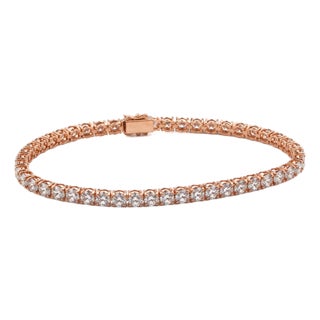 10k Rose Gold 20-1/2 CTTW Lab-Grown Diamond Tennis Bracelet, 8 In For Sale