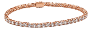 10k Rose Gold 20-1/2 CTTW Lab-Grown Diamond Tennis Bracelet, 8 In