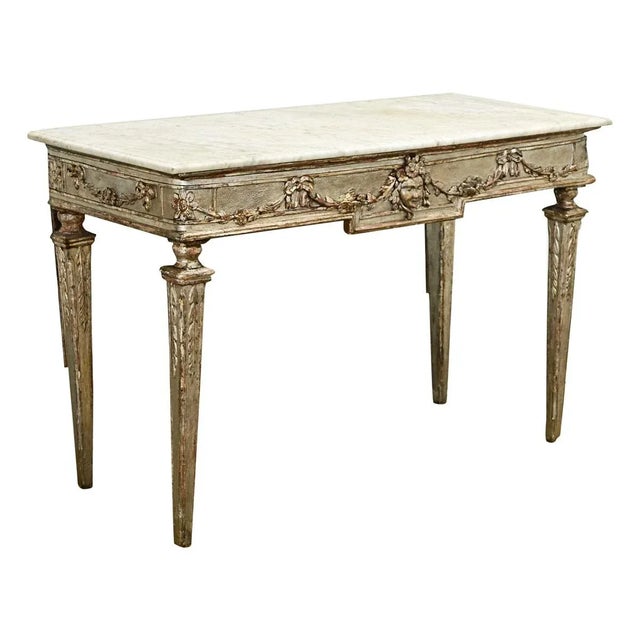 Italian 18th Century Silver-Gilt & Marble Console For Sale - Image 4 of 12