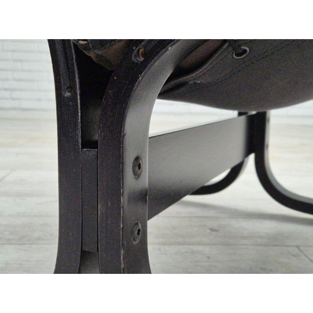 Ingmar Relling Norwegian Siesta Lounge Chair in Black Leather & Bentwood by Ingmar Relling for Westnofa, 1970s For Sale - Image 4 of 18