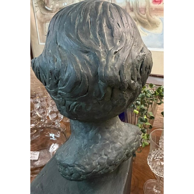 Mid 20th Century Mid Century Plaster Statue, Bust of a Woman For Sale - Image 5 of 6