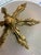 Metal Gilt Bronze & Cut Glass Flush Mount Chandelier For Sale - Image 7 of 12
