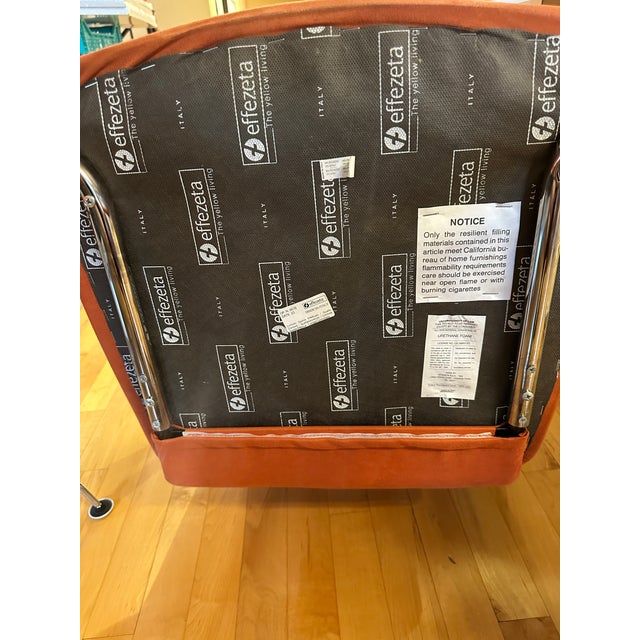 Vintage Italian Chrome Effezeta Cantilever Dining Chairs in Orange – Set of 3 For Sale In Minneapolis - Image 6 of 7