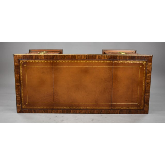 Brown 19th Century Victorian English Rosewood & Marquetry Writing Table For Sale - Image 8 of 14