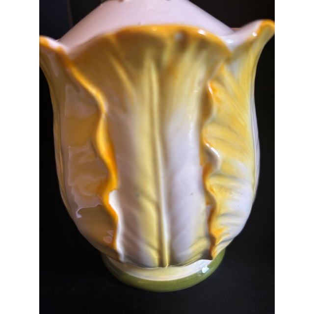 1960s Rare 1960s Lefton Cabbage Leaf Ceramic Canister in Excellent Condition For Sale - Image 5 of 8