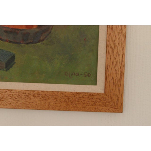 Olax, Pink Hydrangea with Fruit, 1950, Oil on Panel, Framed For Sale - Image 13 of 18