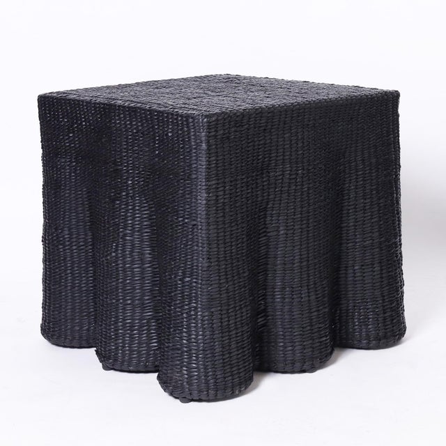 Pair of Black Square Ghost Drapery Stands For Sale - Image 4 of 9