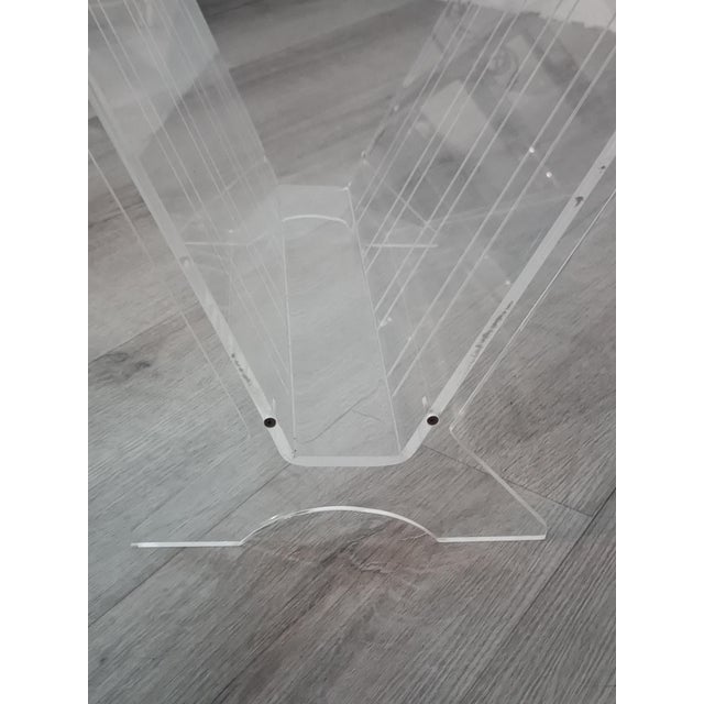Metal Vintage French Acrylic Glass Magazine Rack, 1980s For Sale - Image 7 of 10