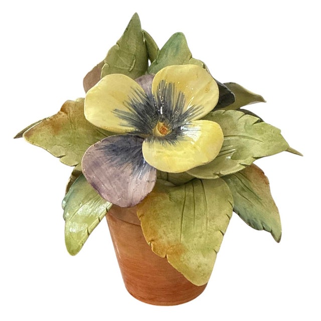 Late 20th Century Italian Ceramic Potted Flowers for Bergdorf Goodman For Sale - Image 5 of 8