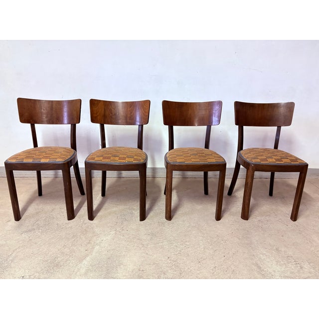 Wood Dining Table and Chairs from Thonet, 1940s, Set of 5 For Sale - Image 7 of 13
