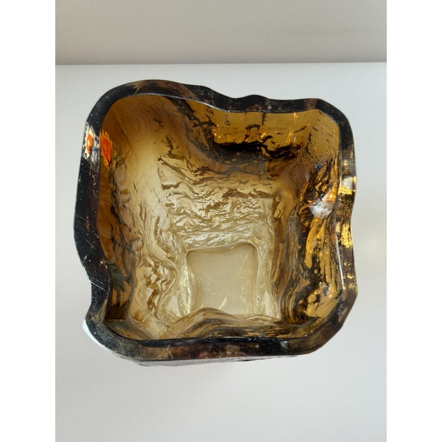 Amber Kallio Brutalist Art Glass Vase by Kaj Blomqvist for Kumela, Finland, 1970s For Sale - Image 15 of 17