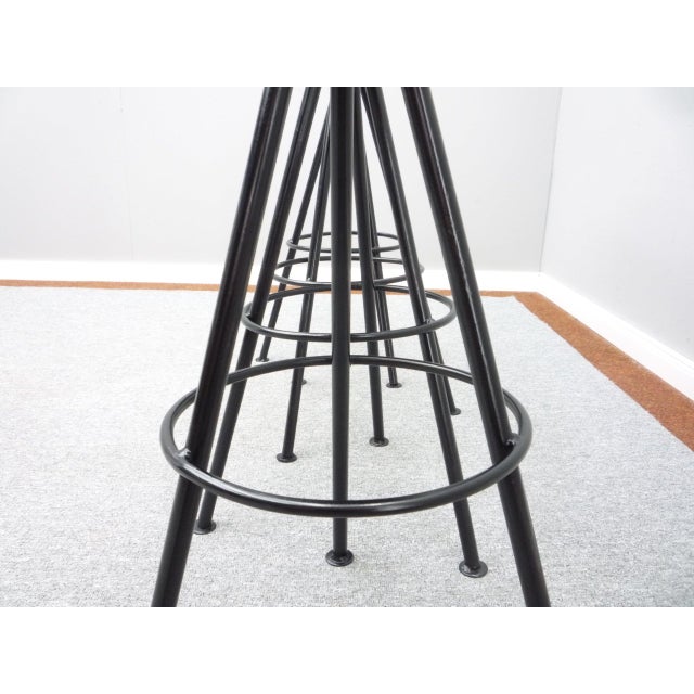 Leather & Metal Bar Stools, 1960s, Set of 4 For Sale - Image 6 of 10