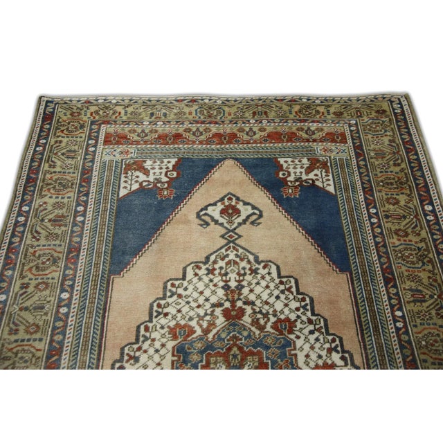 1960s Blue Multicolor Vintage Turkish Rug 4'7" X 7' For Sale - Image 4 of 7