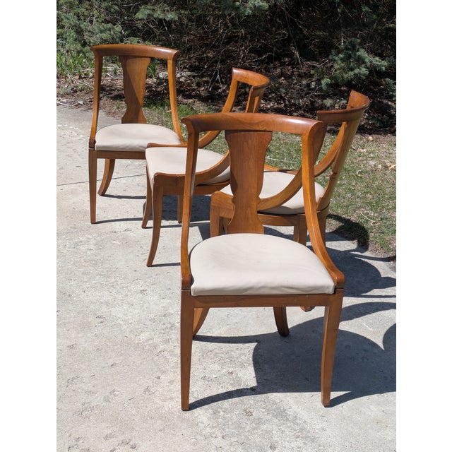 4 Mid 20th Century Baker Style Dining Chairs Regency Klismos Style For Sale - Image 9 of 10