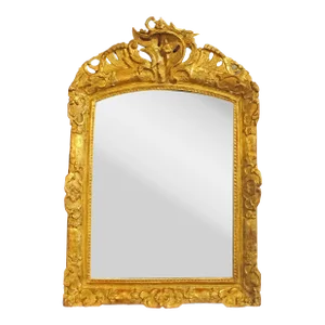 Circa 1860 French Carved & Giltwood Mirror