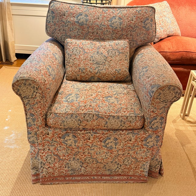 Pair of Swivel Chairs in Vintage Ralph Lauren Block Print For Sale - Image 11 of 13